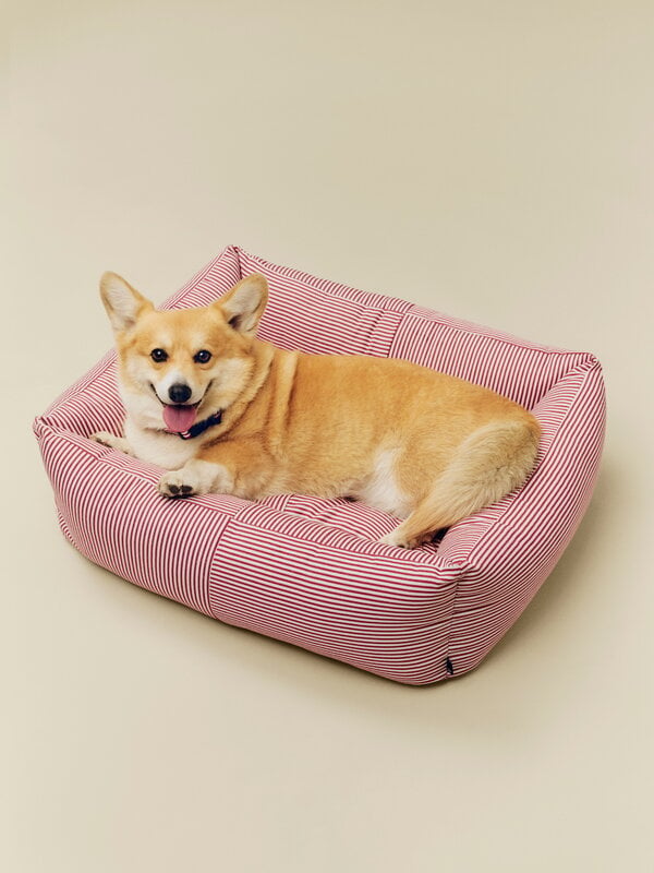 HAY HAY Dogs bed, M, stripe, red - white, decoration image