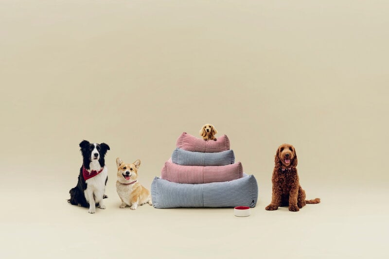HAY HAY Dogs bed, M, stripe, red - white, decoration image