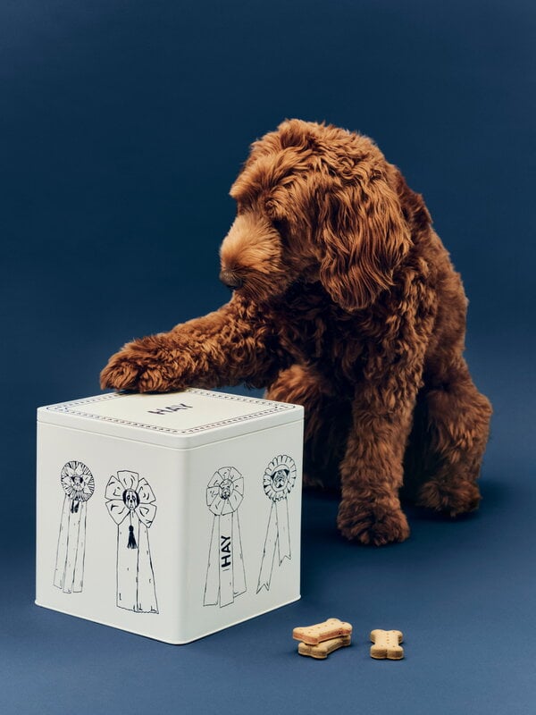 HAY HAY Dogs food storage, large, blue - white, decoration image