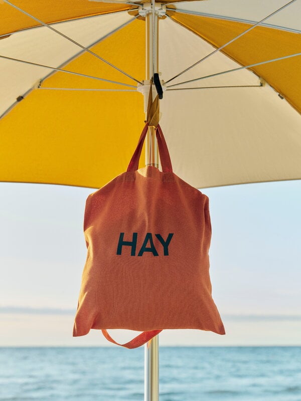 HAY Terrazza parasol, octagon, off-white - ochre, decoration image