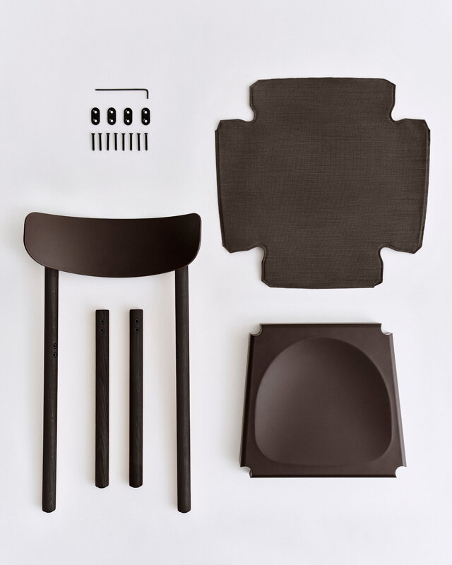 HAY Pack chair 11 tuoli, musta tammi - graphite brown - Remix 356, näkymä 2