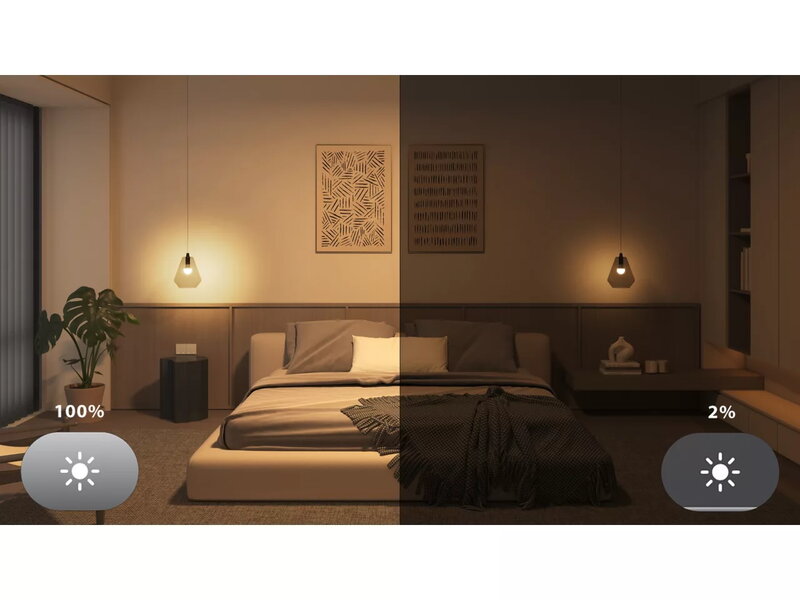 Philips Hue Essential starter pack: E27 bulb, 2 pcs, dimmer switch, Bridge, decoration image