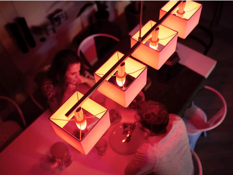 Philips Hue White and Color Ambience smart bulb 5,3W E14 470lm 2000-6500K, decoration image