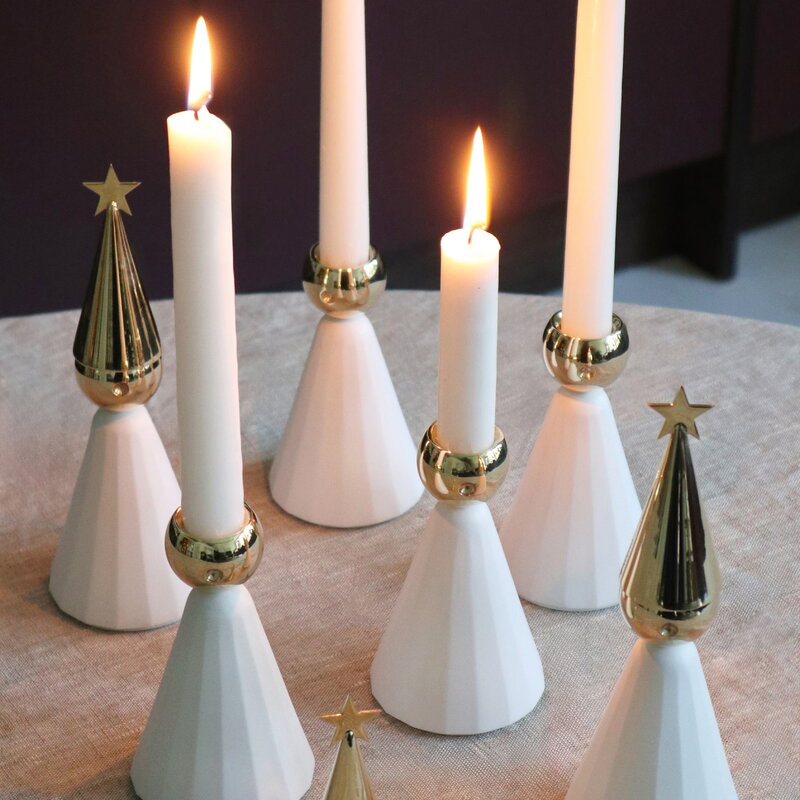 Klong Soprano candelabro, blanco - latón, imagen de decoración