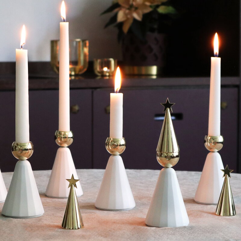 Klong Soprano candelabro, blanco - latón, imagen de decoración