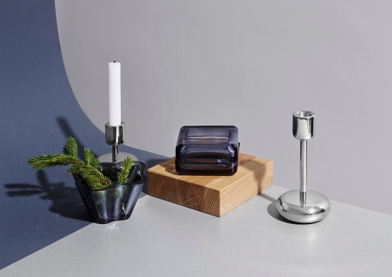 Iittala Nappula candleholder 107 mm, steel | Finnish Design Shop