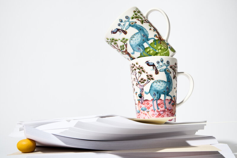 Iittala Satumetsä mug, 0,4 L, spring green-sky blue, decoration image