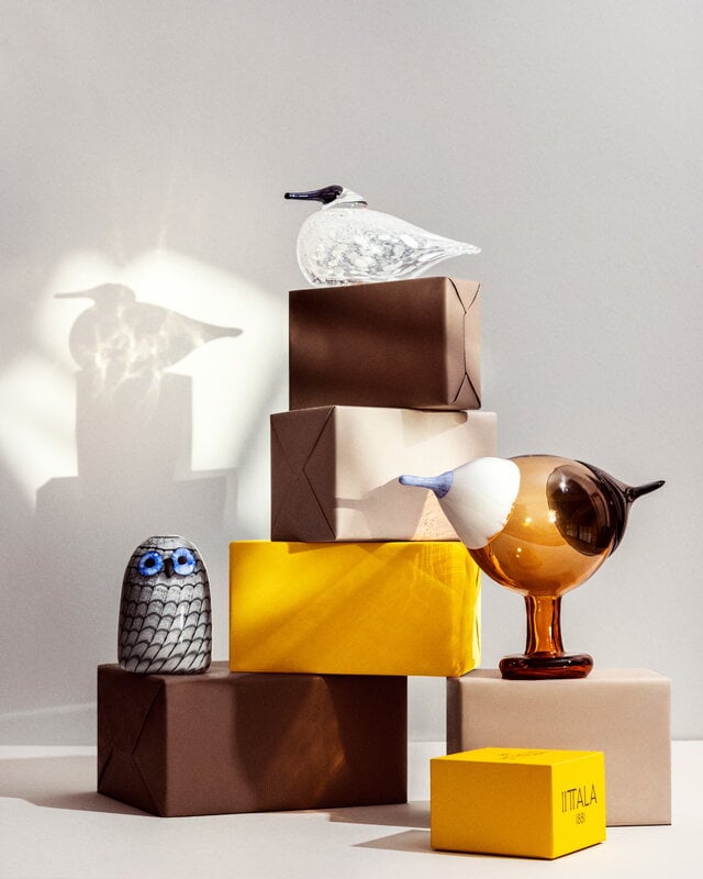 Iittala Birds by Toikka Owlet, 75 x 105 mm, grey | Finnish