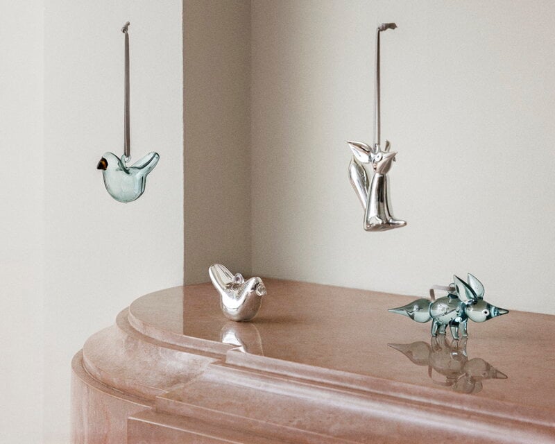 Iittala Vulpes ornament, standing, 115 mm, blue | Finnish Design Shop