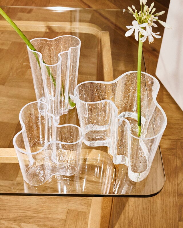 ▼ ALVAR Aalto フラワーベース　201ｍｍ　クリア Iittala Aalto vase, 201 mm, bubble glass clear | Finnish Design Shop