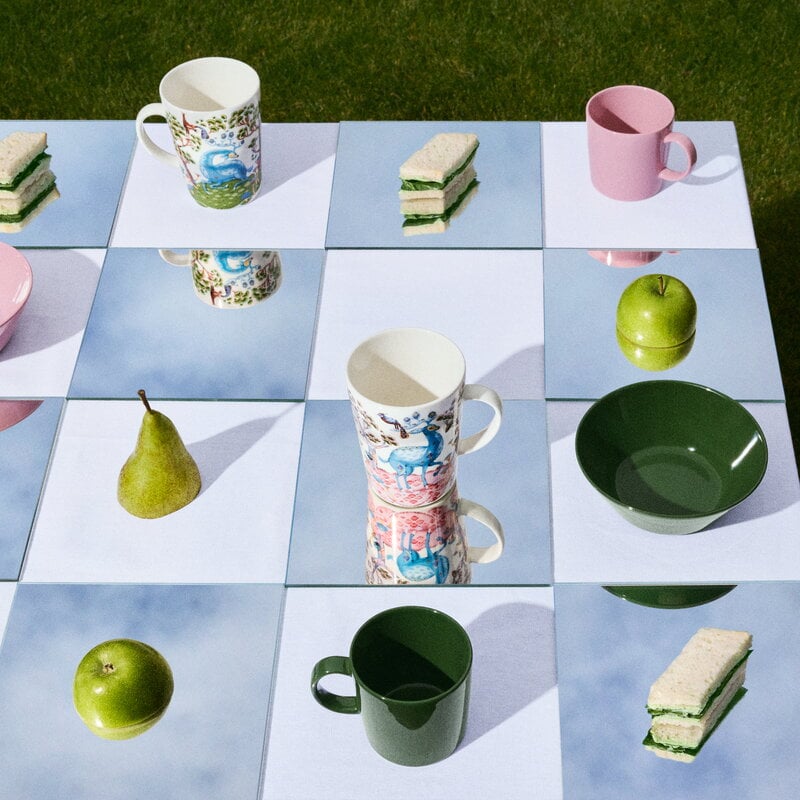 Iittala Satumetsä mug, 0,4 L, spring green-sky blue, decoration image