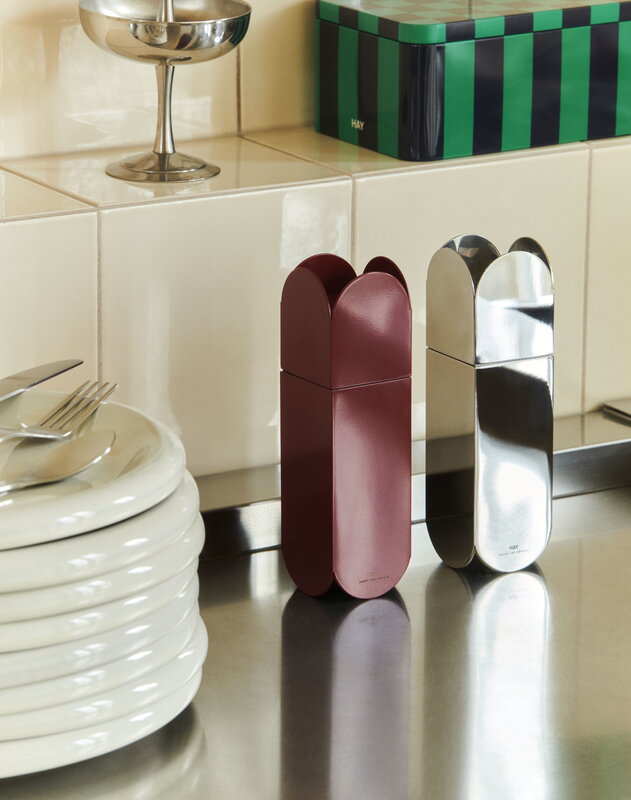 Stelton Foster Macinasale In Ceramica - Grigio Chiaro, Altezza 13,6 Cm, Design Danese