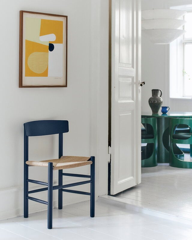 Fredericia J39 Mogensen chair, indigo blue - paper cord, view 6