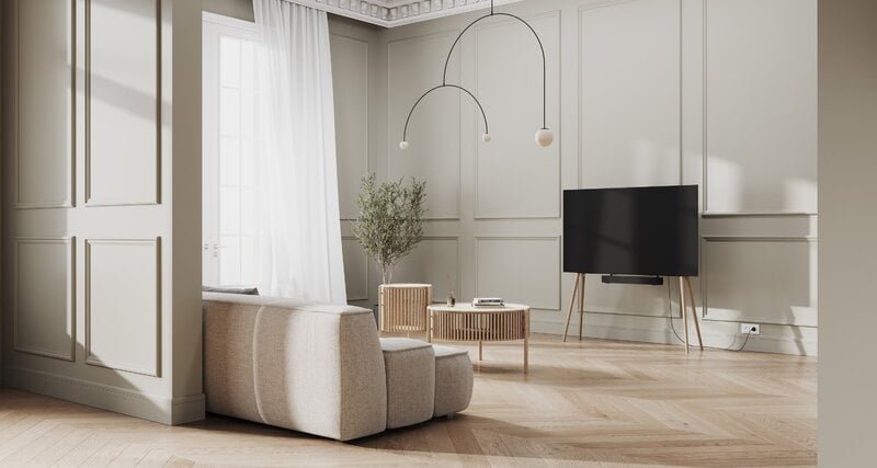 JALG JALG supporto TV, XL 55''-77'', betulla naturale, immagine decorativa