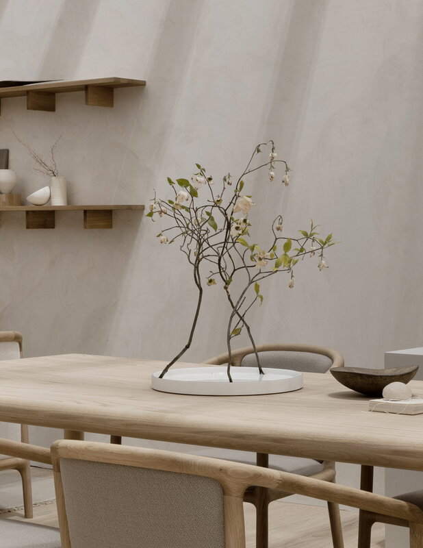 Karimoku Case NF-DT01 dining table, 90 x 200 cm, lacquered oak, decoration image