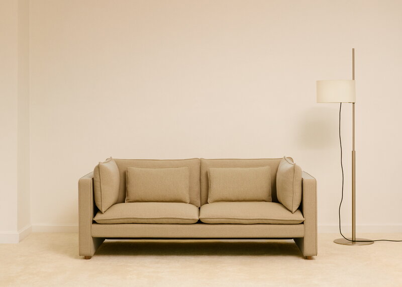 Fredericia Jota Sofa, 2-Sitzer, helles geöltes Eichenholz - Vidar 323, dekorationsbild