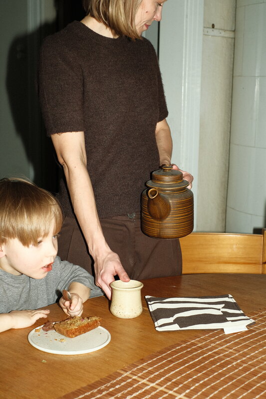 Saana ja Olli In My Own Time pot holder, off-white - dark brown, decoration image