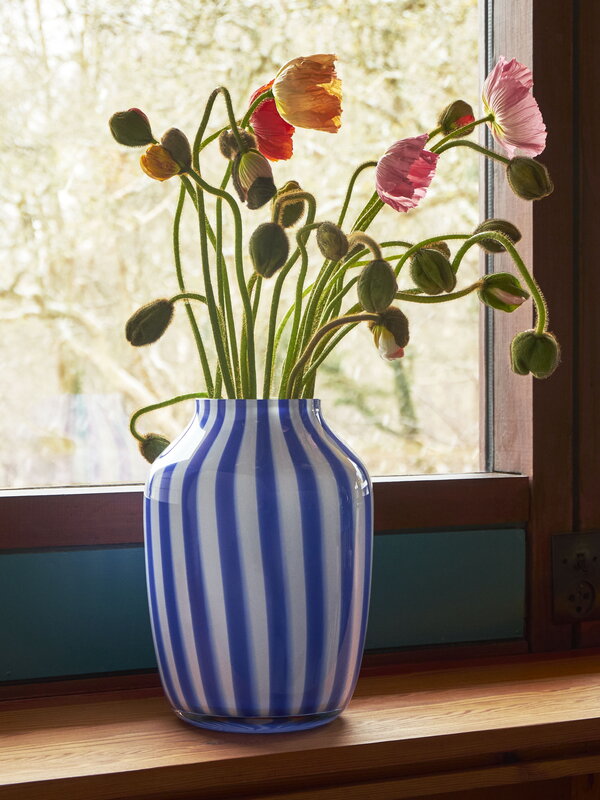 Hay Juice Striped Vase - Blue