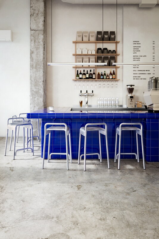 Bebó Objects Kane counter stool, 65 cm, aluminum, decoration image