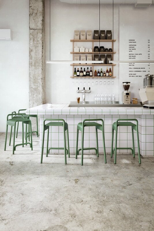 Bebó Objects Kane counter stool, 65 cm, green, decoration image