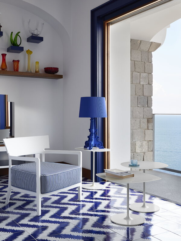 Kartell Lampe de table Bourgie, bleu mat, image décorative