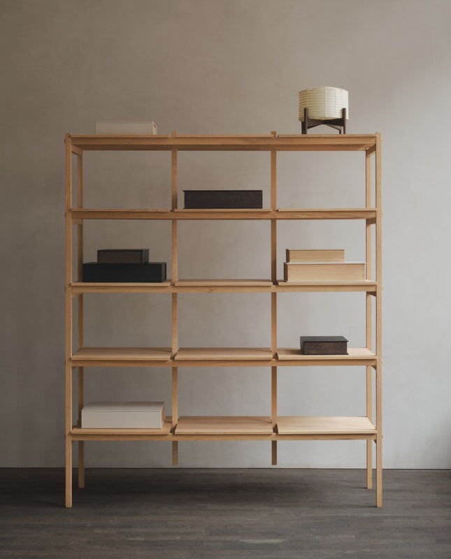 Karimoku Case N-SS01 Regal 3 x 4, 142,7 x 169,2 cm, lackierte Eiche, dekorationsbild