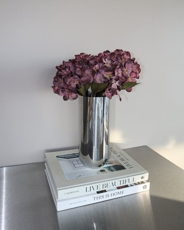 Nichba Vaso Stainless Steel, 24 cm, acciaio inox lucidato, immagine decorativa