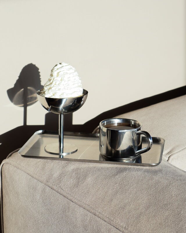 Nichba Ice Cup Tall dessert bowl, polished stainless steel, decoration image