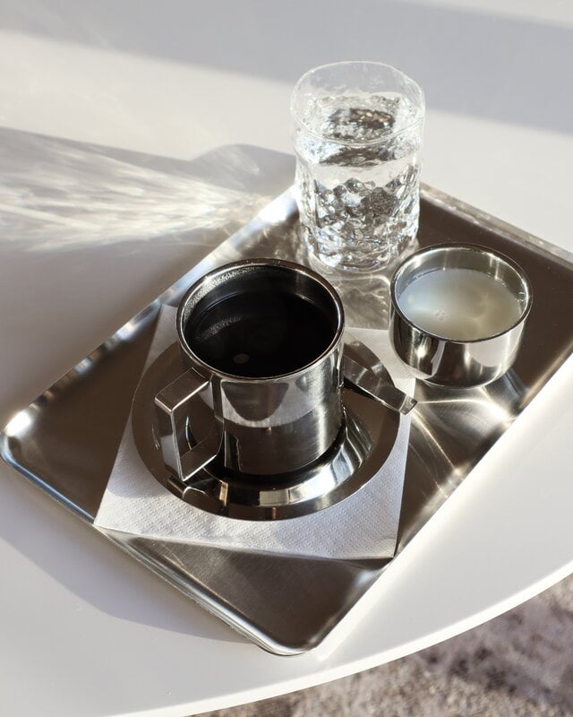 Nichba Set di tazze da caffè Americano Trio, acciaio inox lucidato, immagine decorativa