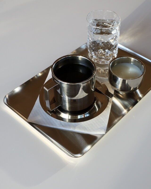 Nichba Set di tazze da caffè Americano Trio, acciaio inox lucidato, immagine decorativa