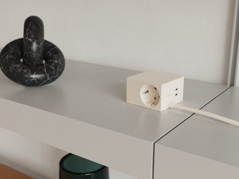 Kord Connect Cuboid+ extension cord USB-C, 200 cm, pearled ivory, decoration image