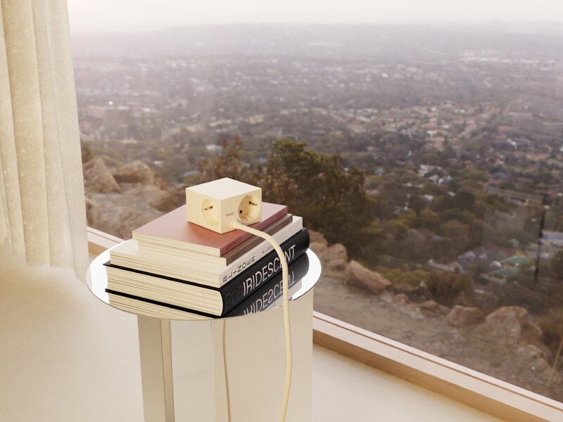 Kord Connect Cuboid extension cord, 200 cm, pearled ivory, decoration image