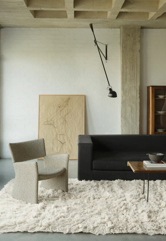 LAYERED Shaggy rug, bone white, view 2