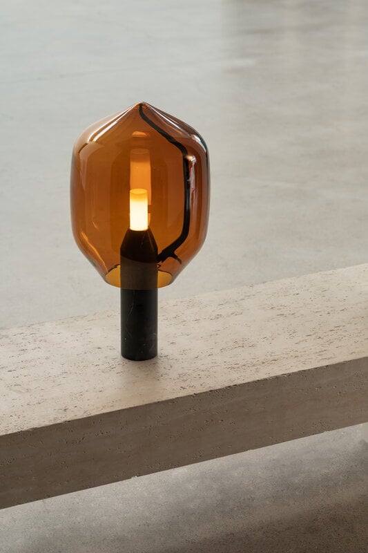 Established & Sons  Lighthouse T1 table lamp, amber - Marquina black marble, view 2