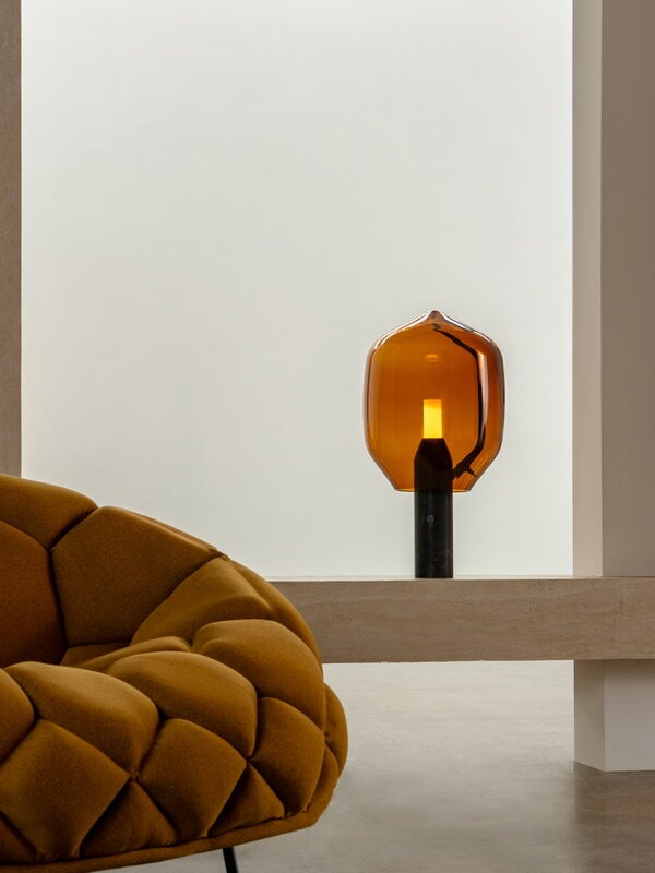 Established & Sons  Lighthouse T1 table lamp, amber - Marquina black marble, view 4
