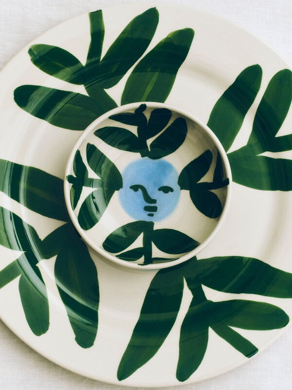 HAY La Pittura plate, 28,5 cm, Moon face vine, image décorative