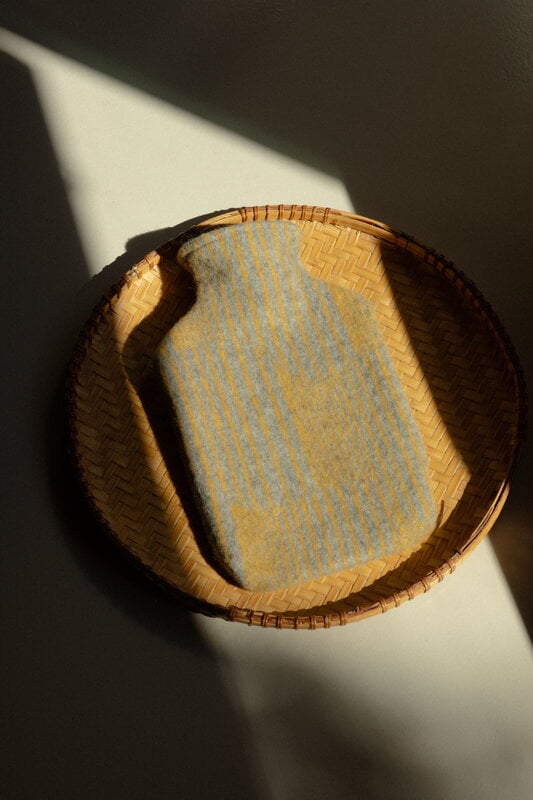 Lapuan Kankurit Aurora hot water bottle, grey - coffee dyed orange, decoration image