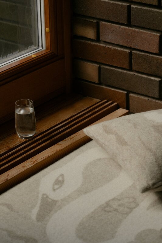 Lapuan Kankurit Couverture Kaksin, 130 x 180 cm, beige - blanc, image décorative