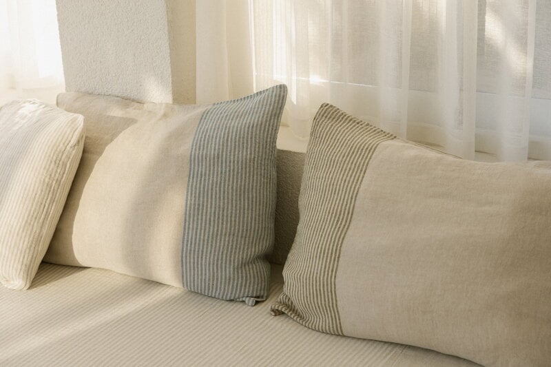 Lapuan Kankurit Housse de coussin Kaisla, 50 x 60 cm, lin - bleu, image décorative