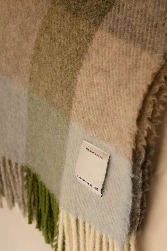 Lapuan Kankurit Kasku wool blanket, 130 x 180 cm, light blue - green, view 5