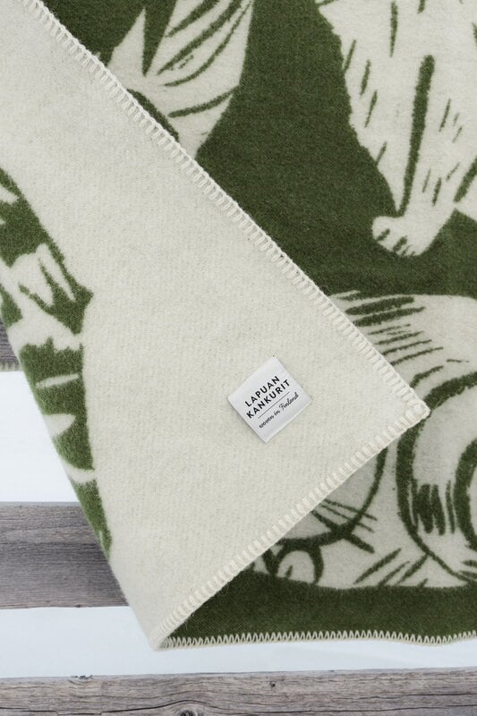 Lapuan Kankurit Kissanpäivät blanket, olive - white, decoration image