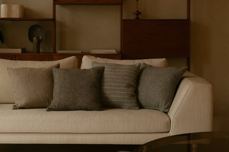 Lapuan Kankurit Housse de coussin Raitti, 45 x 45 cm, gris, image décorative