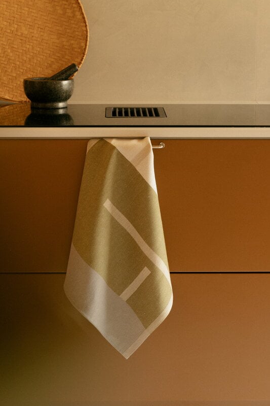 Lapuan Kankurit Serviette Suunta, 46 x 46 cm, olive - blanc - gris, image décorative