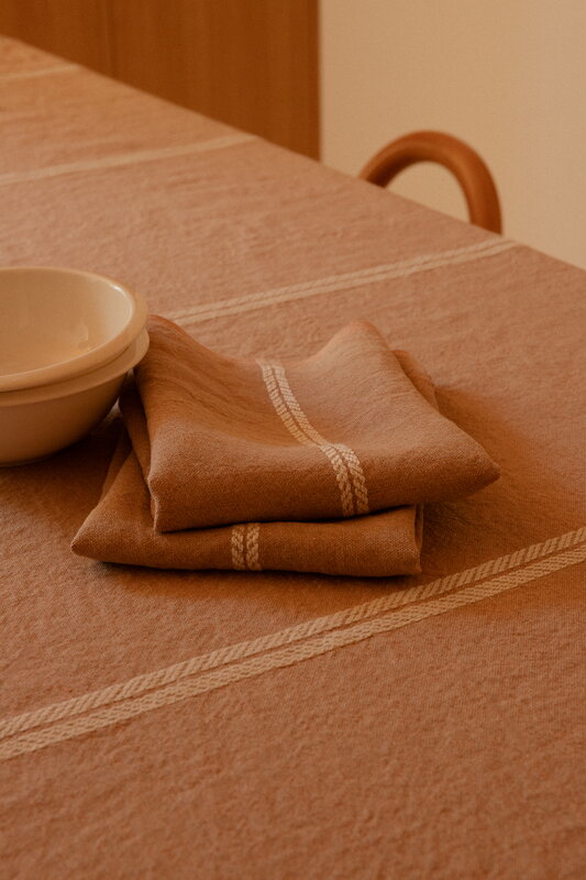 Lapuan Kankurit Serviette Venla, 46 x 46 cm, mélange cannelle - blanc, image décorative