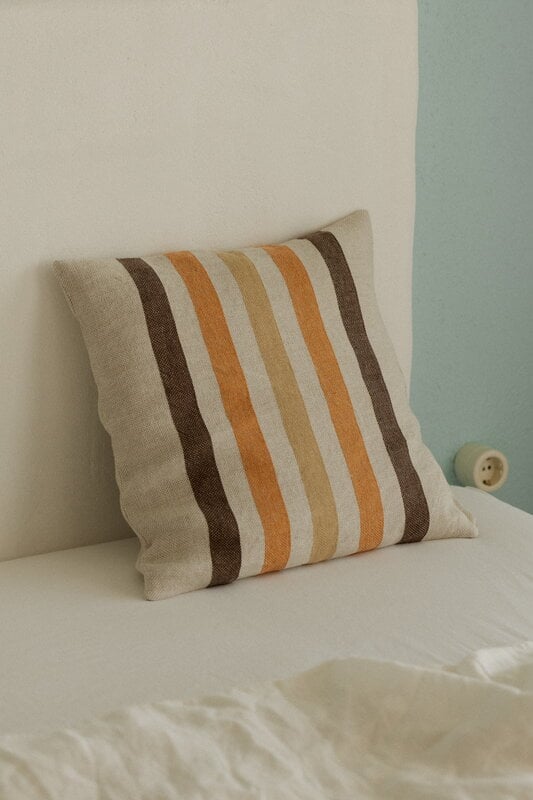 Lapuan Kankurit Virta housse de coussin, 45 x 45 cm, lin - marron - rouille, image décorative