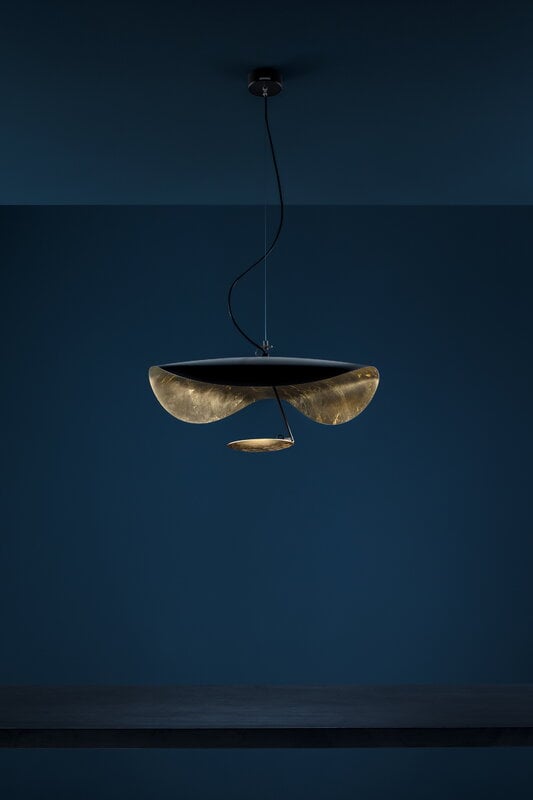 Catellani & Smith Lederam Manta S1 pendant lamp, gold - black, view 7