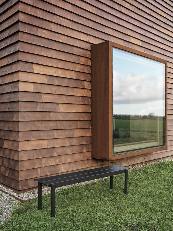 Linear Steel bench 170 cm, black - Thumbnail 4