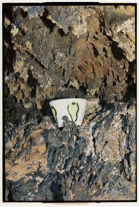Frizbee Ceramics Super cup, Kawaii, 75 ml, KOTA hellblaugrau, dekorationsbild
