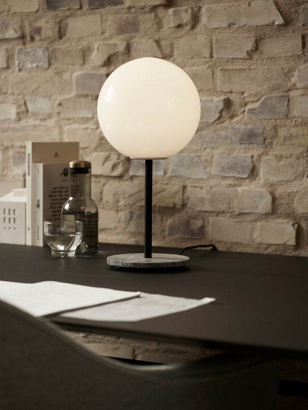 Tr Bulb Table Lamp Grey Marble, Glass Bulb Table Lamp