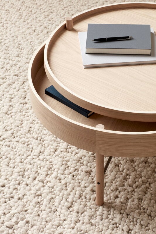 Turning Table White Oak Finnish, Rotating Coffee Table Nz